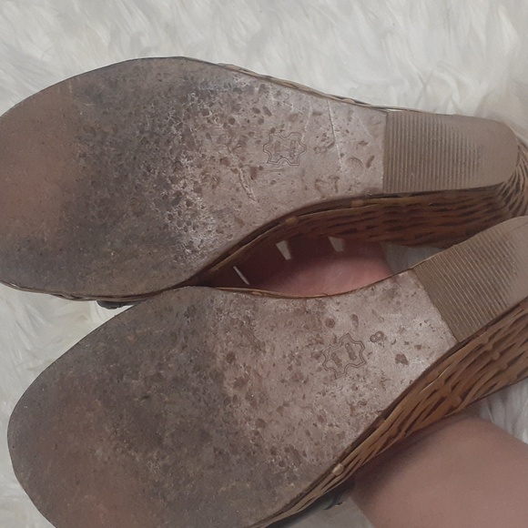 Michael Michael Kors Leather Black Bamboo Wedge Heels Size 8 - Picture 5 of 8